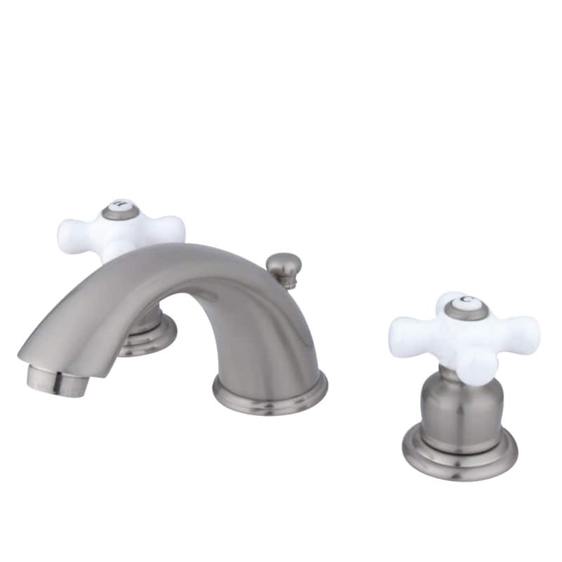Kingston Brass Magellan Deck Mount Widespread Bathroom Faucet - Brushed Nickel