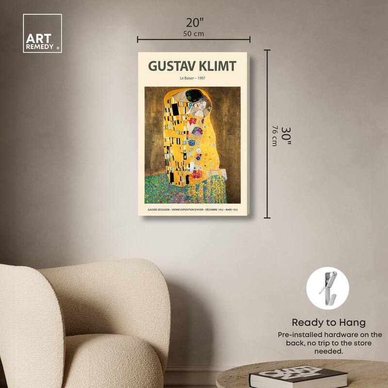 Golden Kiss Canvas by Art Remedy, Gallery Wrapped