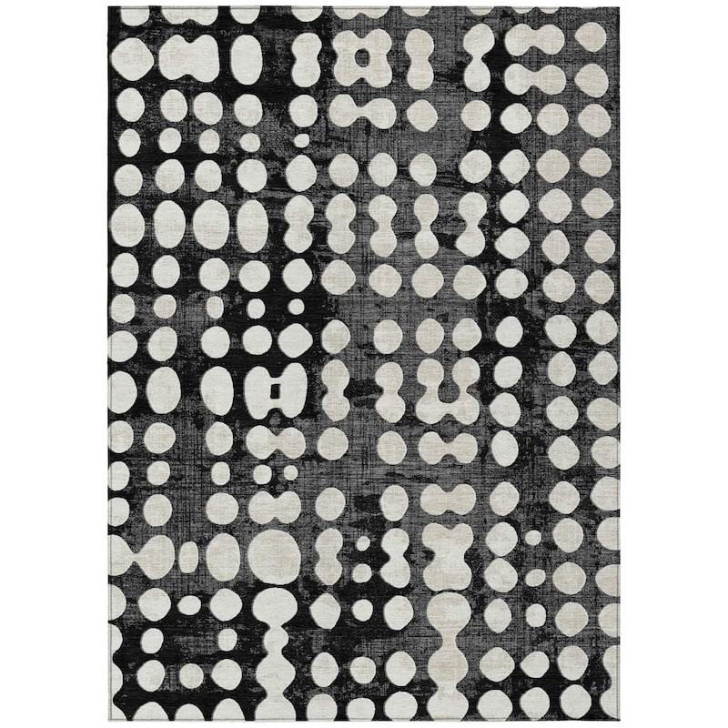 HomeRoots Abstract Transitional Rectangle Outdoor Rug