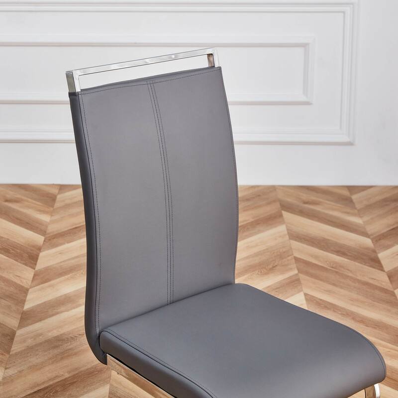 Dining Chairs,PU Faux Leather High Back Side Chair (Set of 4)