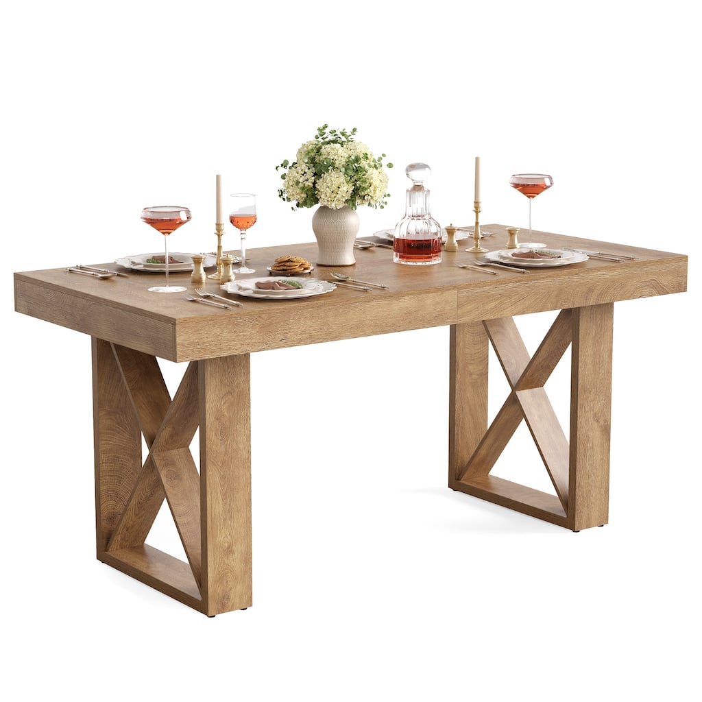 Industrial Heavy-Duty Wooden Kitchen Dining Table for Home Office