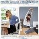 preview thumbnail 18 of 40, Futzca Height Adjustable Electric Standing Desk Sit Stand Computer Stand up Desk with Splice Board(White)