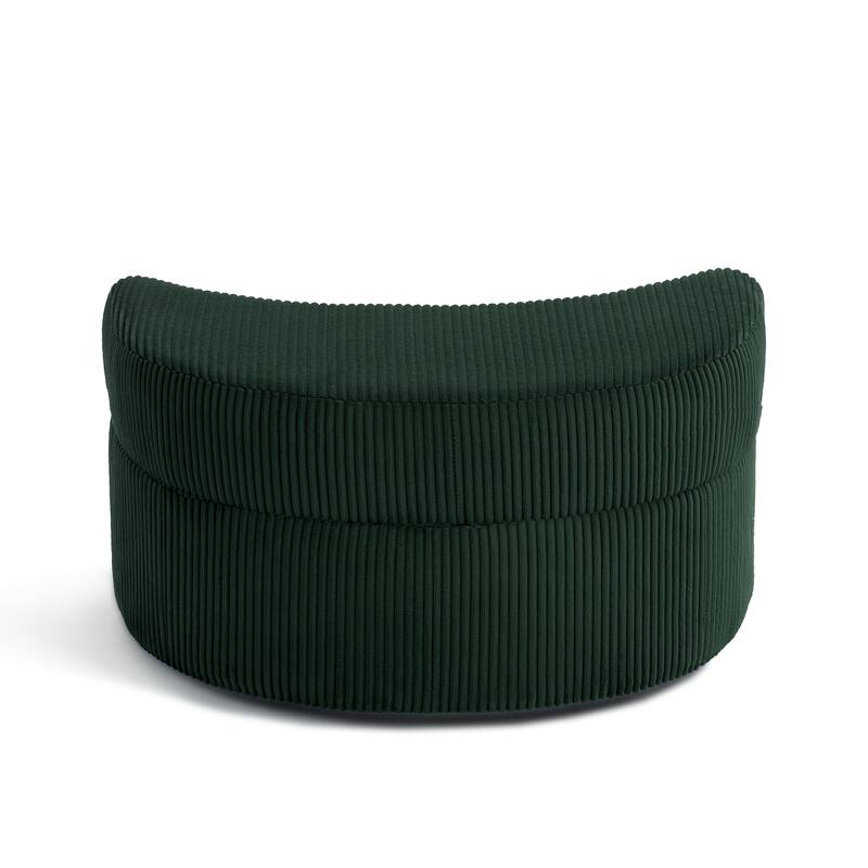 Moon Crescent Storage Upholstered Ottoman