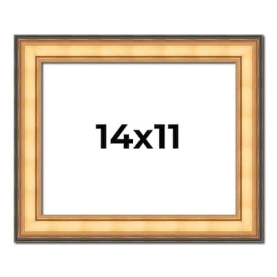 14x11 Frame Gold Plein Aire Solid Wood Picture Frame Width 2 Inches |