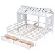 preview thumbnail 7 of 7, White Twin Size House Platform Beds with Two Drawers