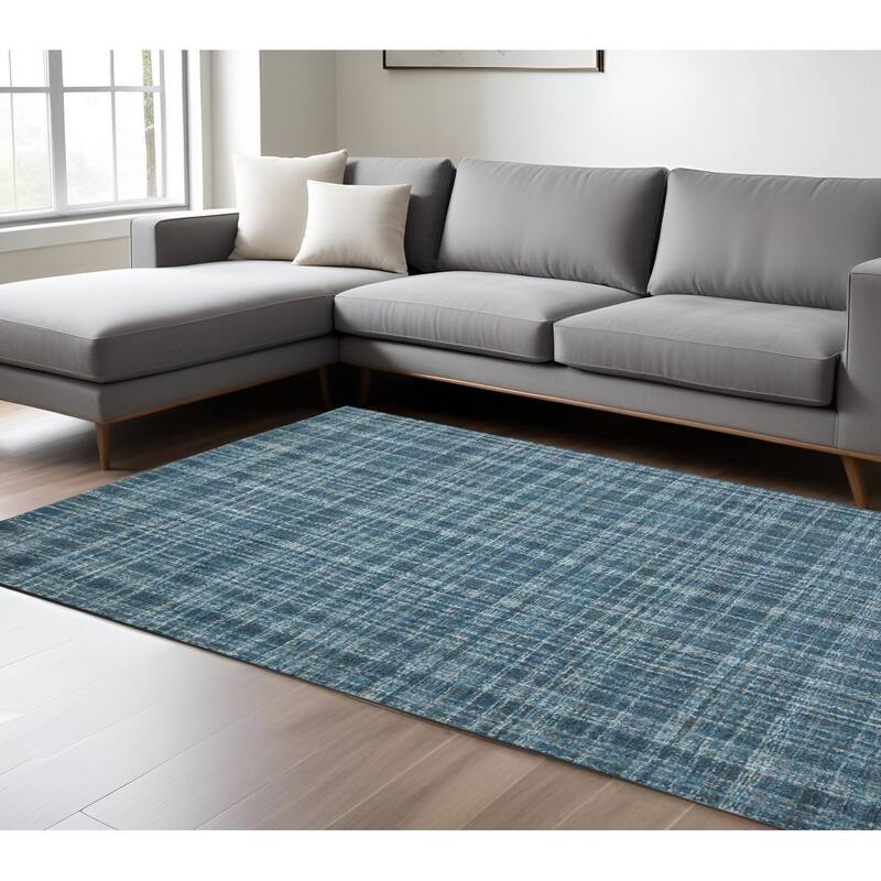 HomeRoots Plaid Transitional Rectangle Area Rug - 114.00 in. x 90.00 in.  x 0.45 in.