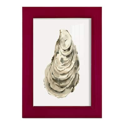 Neutral Oyster Study I -Framed Print w/glass-Cherry Red