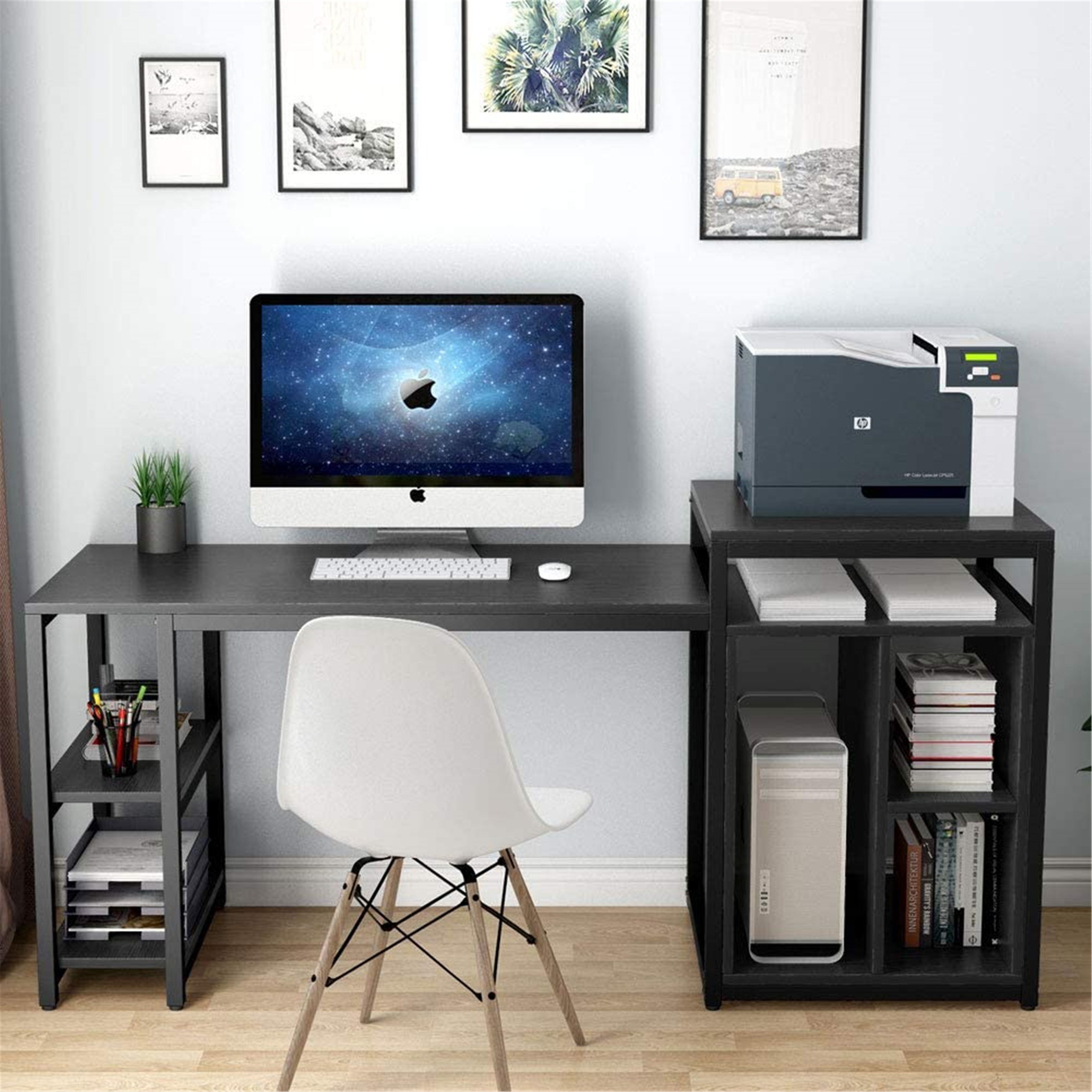 70.86" Computer Desk with Shelf Printer Stand - Bed Bath - 31307321