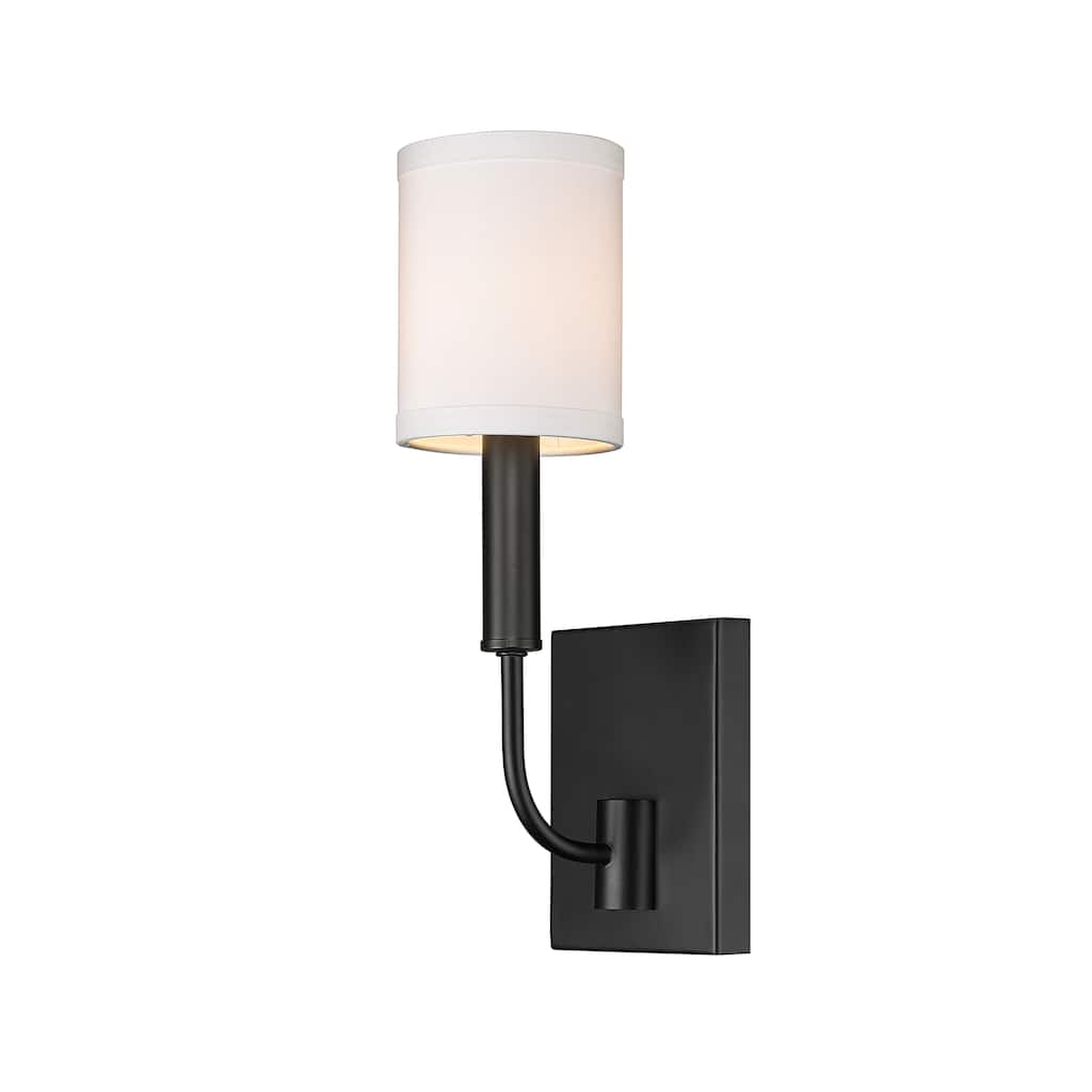 Matte Black Modern Glam Traditional 1-light Wall Sconce with Shade