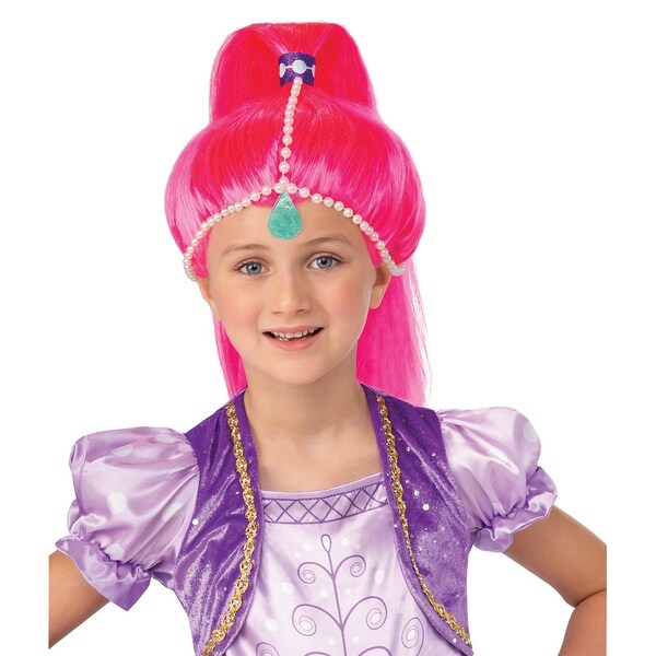 Girls Shimmer and Shine Pink Genie Shine Wig Standard One Size