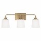 preview thumbnail 4 of 11, Presley 3-light Bath/ Vanity Fixture w/ Soft White Glass