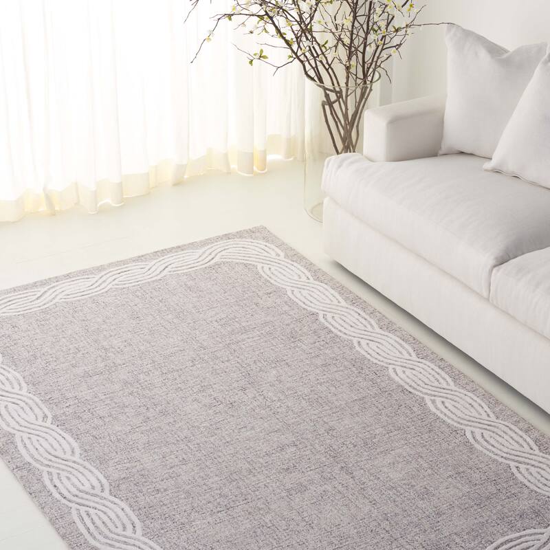 SAFAVIEH Hand-Tufted Lauren Ralph Lauren Taide Traditional Wool Rug - 5' x 8' - Grey/Ivory