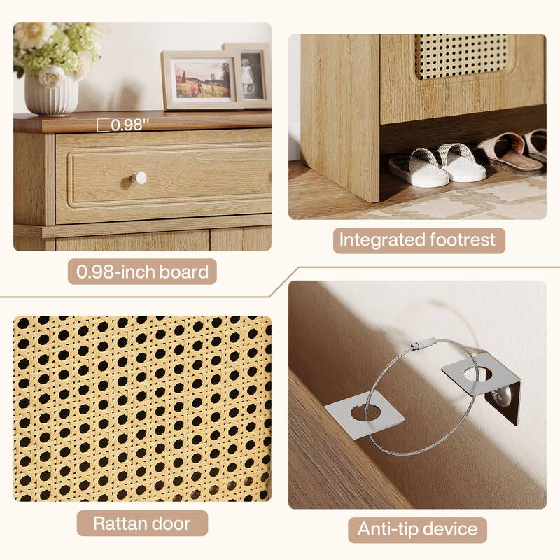 6-Tier Shoe Cabinet with Doors and Drawer