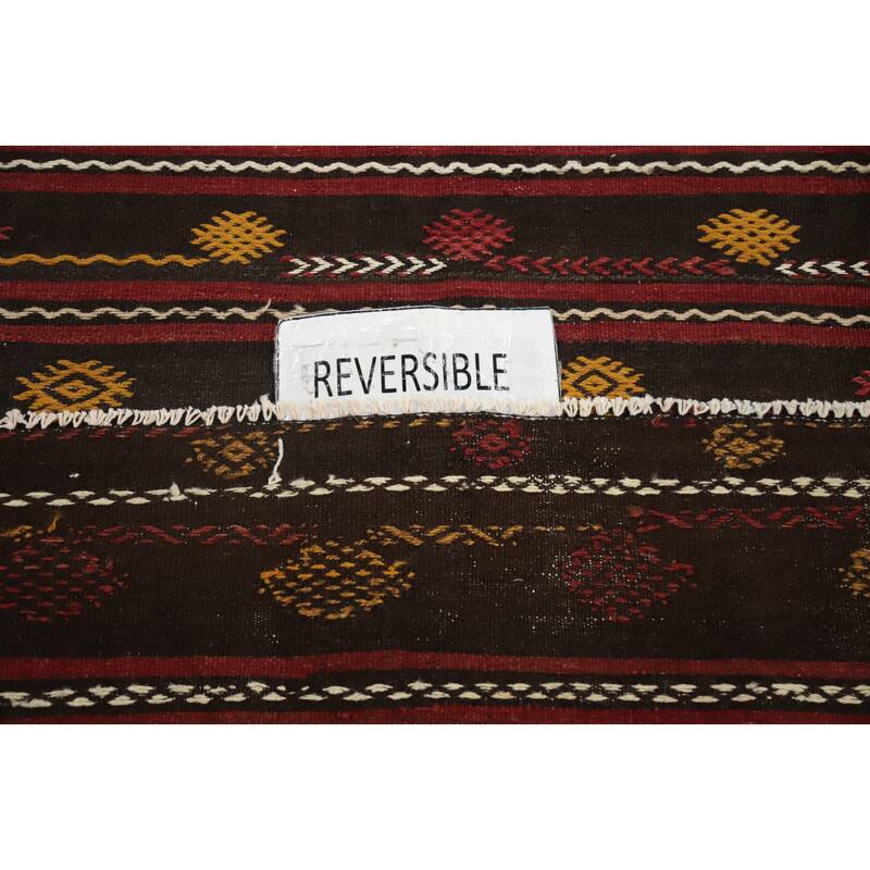 Hand Woven Oriental 100% Wool Carpet Southwestern Tribal Multi-Colored Kilim Area Rug - 10' 0'' X 5' 9''