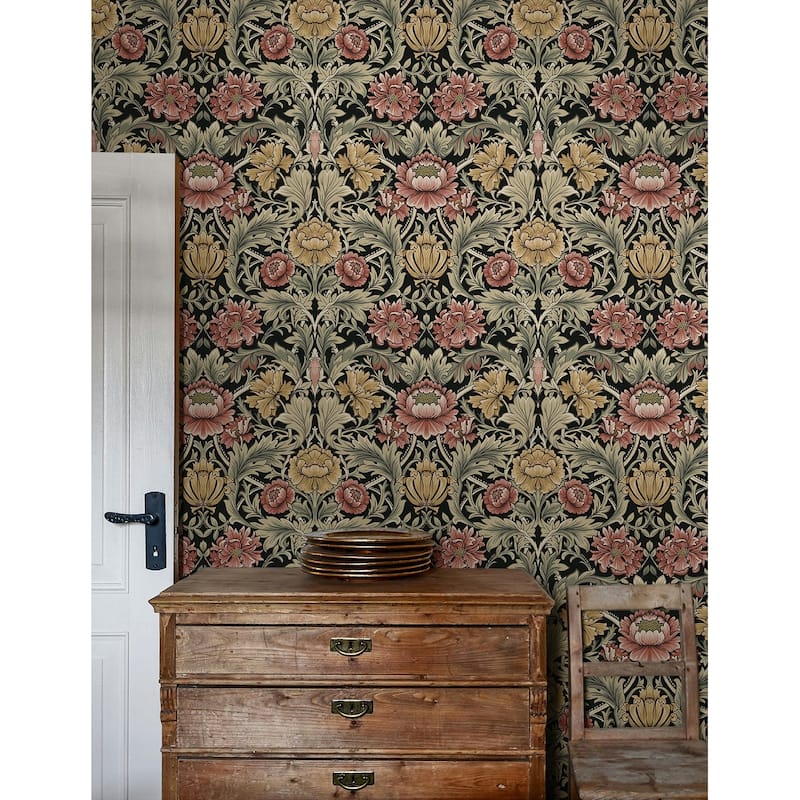 Harry & Grace Acanthus Floral Cameo Peel and Stick Wallpaper