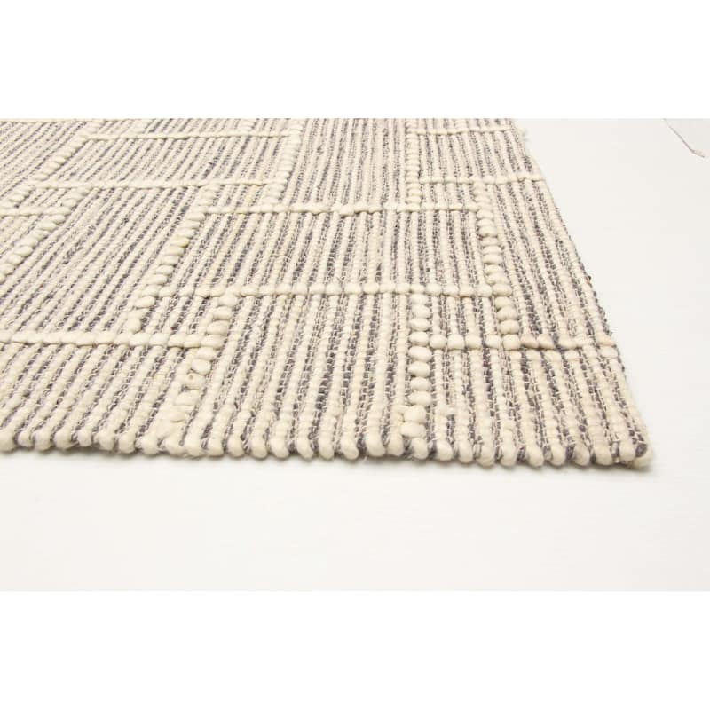 ECARPETGALLERY Braid weave Sienna Cream Wool Rug - 5'0 x 7'10