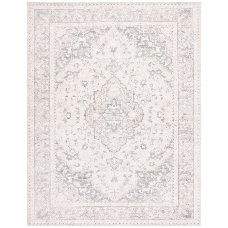 SAFAVIEH Handmade Restoration Vintage Olina Wool & Viscose Rug - 8' x 10' - Grey/Ivory