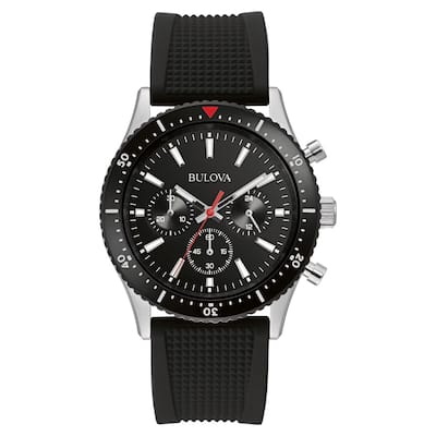 Bulova Men's Chronograph Black Dial Watch - 98A267 - White - 6 (36)