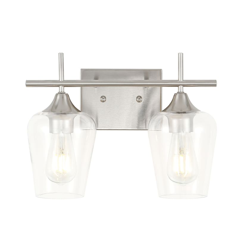 GetLedel 2-Light Bathroom Vanity Light Wall Sconce with Clear Glass Shades