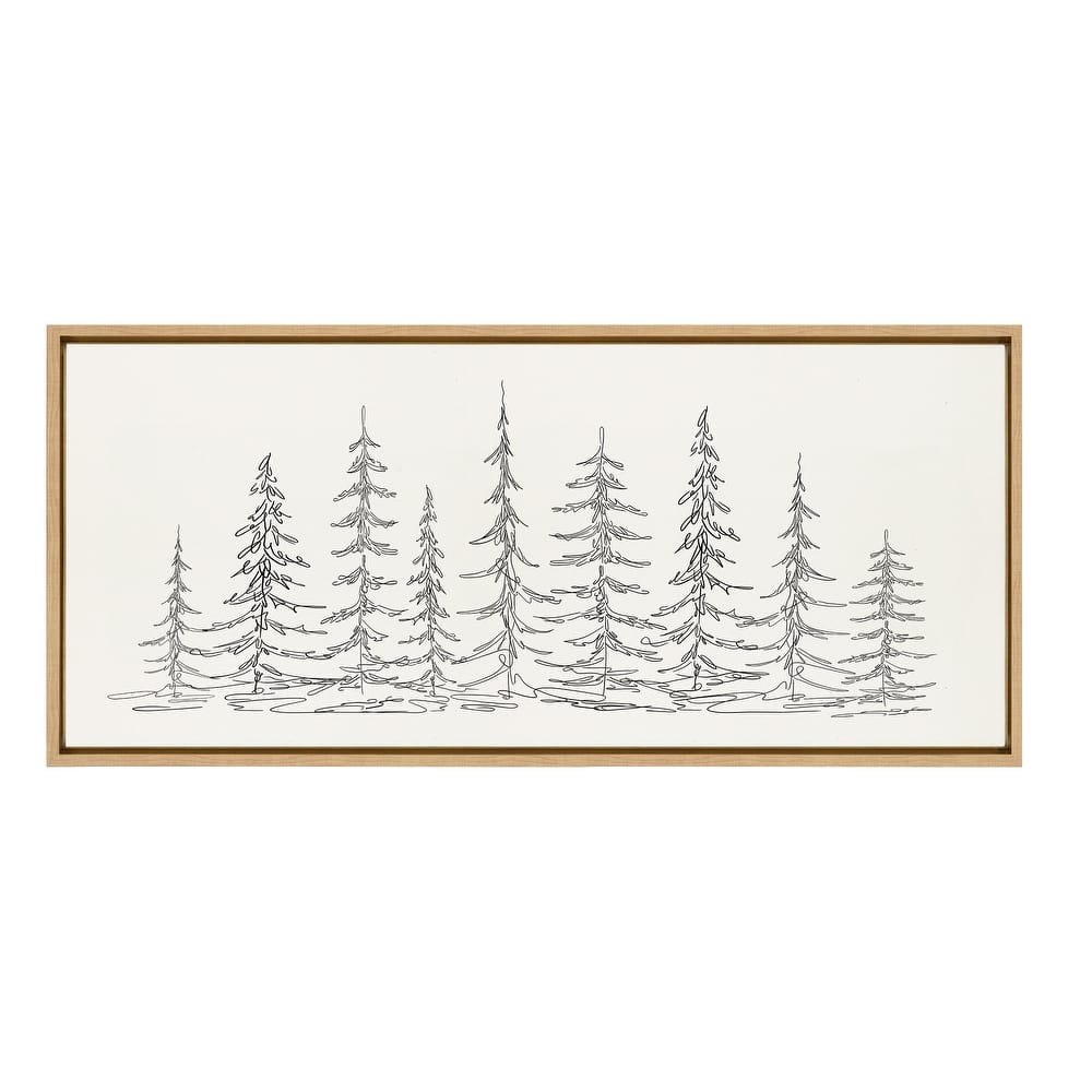 Kate and Laurel Sylvie Trees Canvas by The Creative Bunch Studio