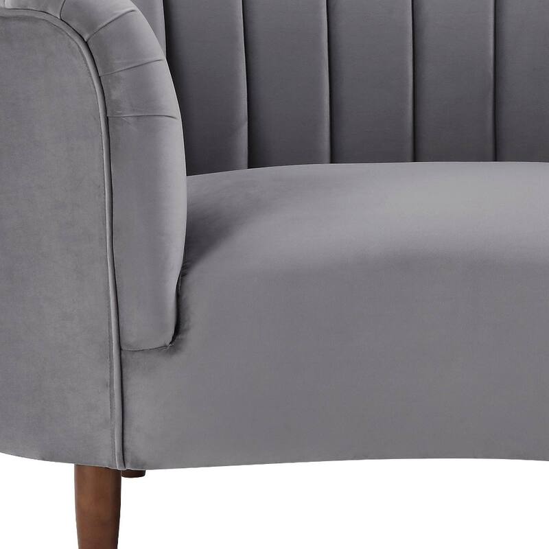 HomeRoots 52" Gray And Black Velvet Striped Arm Chair - 52