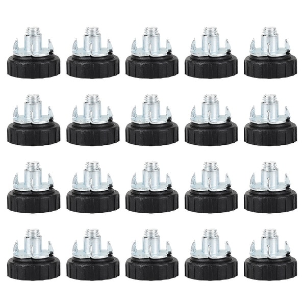 M8 x 15 x 30mm Furniture Glide Hand Screw Leveling Feet Prevent Scratch Adjustable Leveler with T-nuts for Chair Table Leg 20pcs