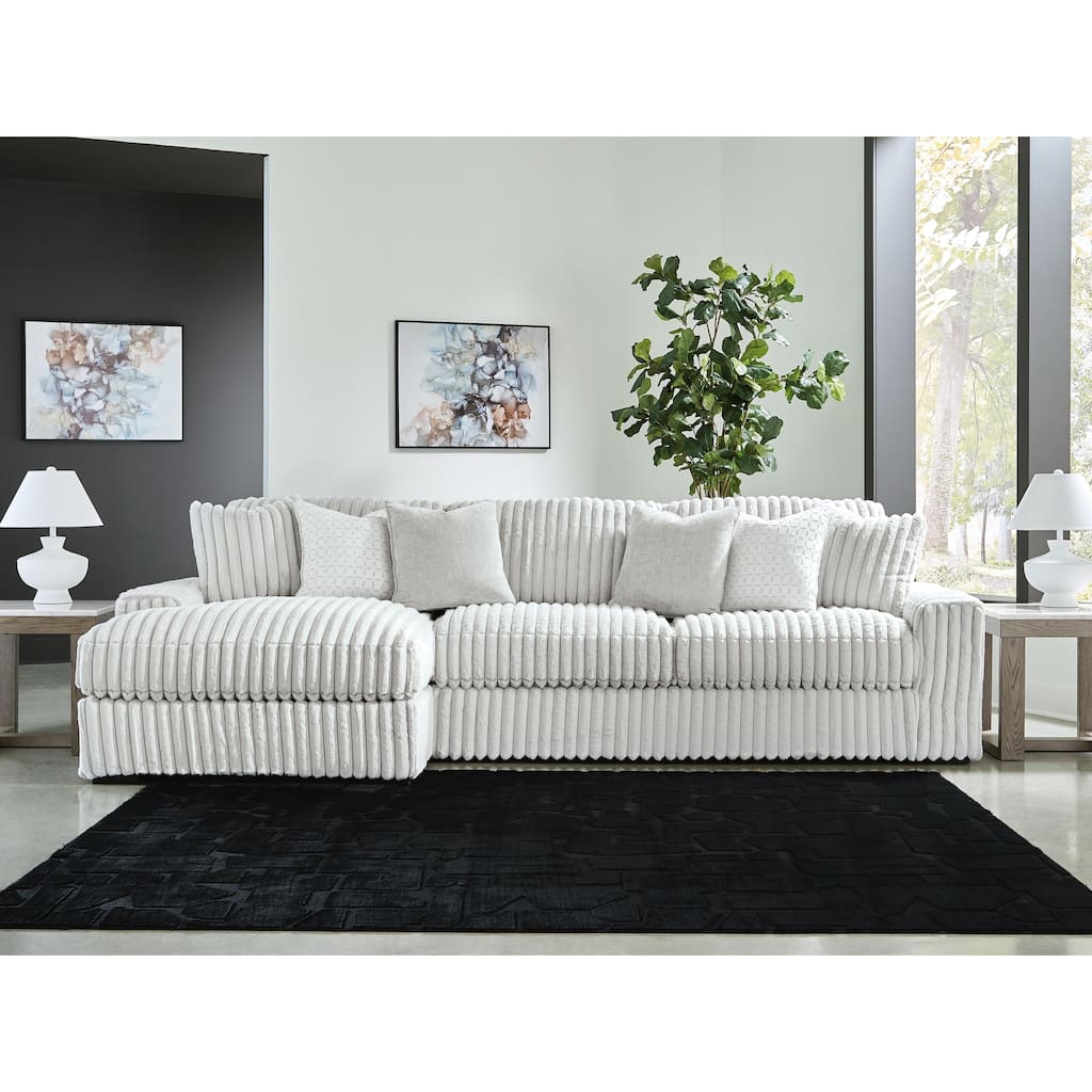 Signature Design by Ashley Stupendous White 2-Piece Sectional with Chaise - 141" W x 67" D x 41" H