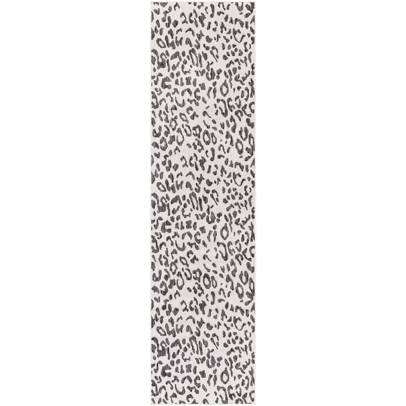 Livabliss Eagean Casual Indoor/Outdoor Area Rug - Charcoal - 2'7" x 10'