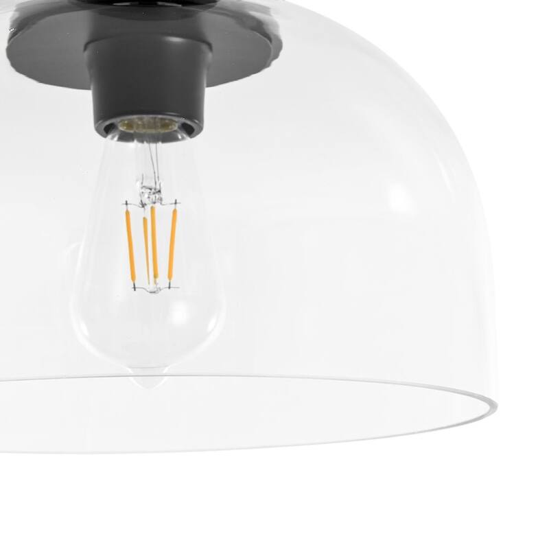 Mid-Century Modern Glass Dome Single Semi Flush Mount Ceiling Light