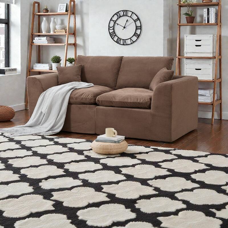 Modular Cloud Sectional Sofa, Comfy 2-Seater Corduroy Couch with Removable Covers