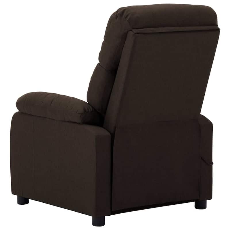 vidaXL Massage Recliner Dark Brown Fabric - 28.7" x 35.4" x 39.4"
