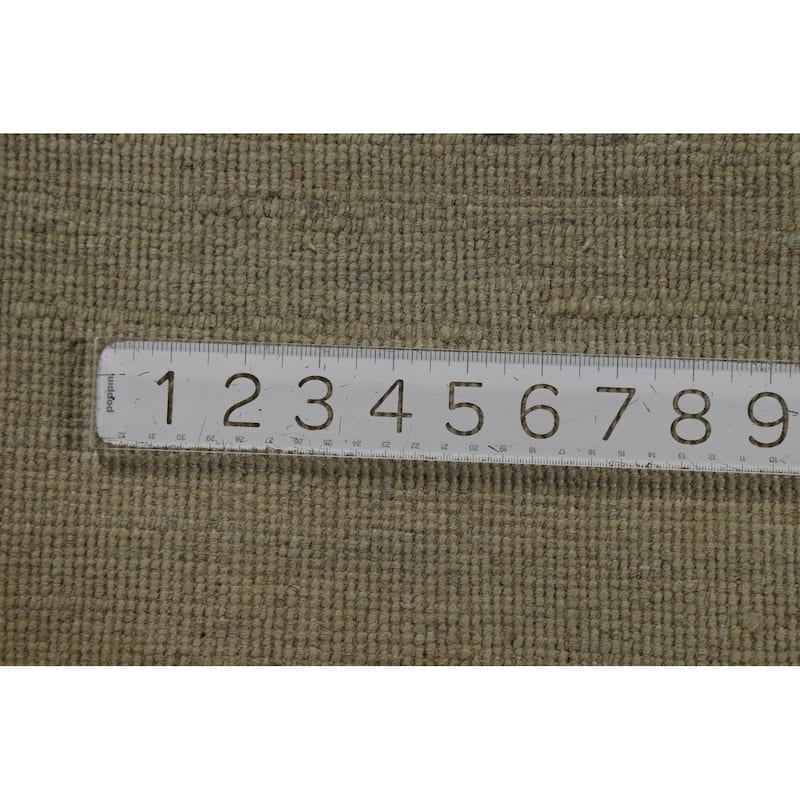 Sage Green Modern Gabbeh Oriental Area Rug Hand-Knotted Wool Carpet - 4'10" x 6'7"