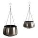 preview thumbnail 13 of 15, Kate and Laurel Marquez Hanging Planter Set - 2 Piece Pewter