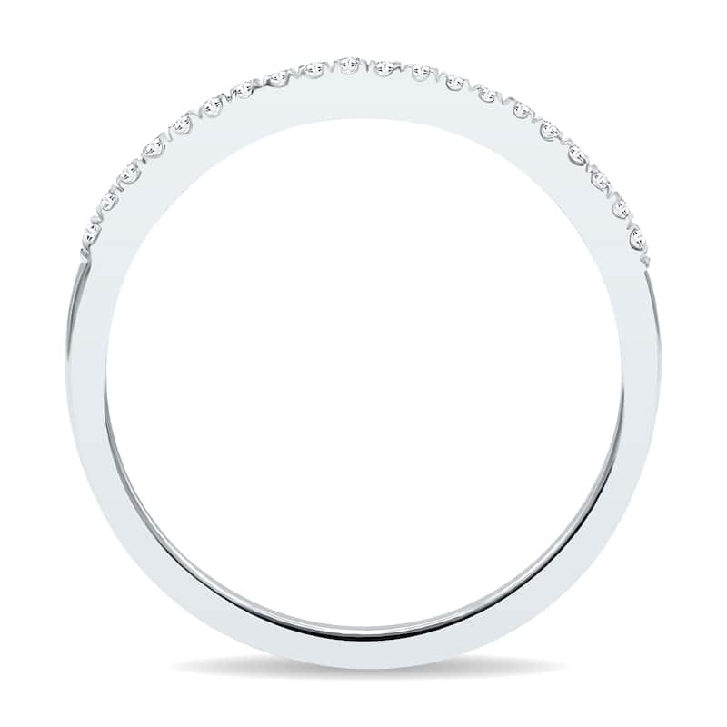 Women's 1/10 Carat TW 1MM Thin Diamond Wedding Band in 10K White Gold