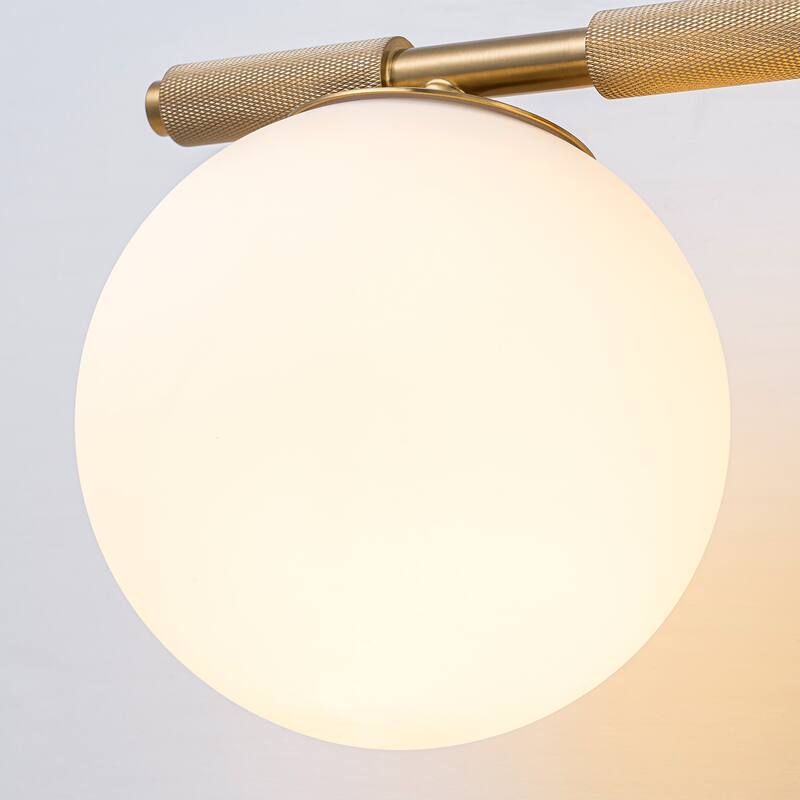 3-Light Modern Linear Bathroom Vanity Light with Opal Glass Globe - 23.2-in W x 6.9-in D x 8.3-in H