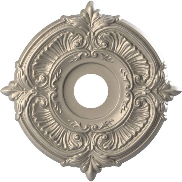 3 1/2" Inside Diameter - Attica Thermoformed PVC Ceiling Medallion - 16" Outside Diameter - Metallic Silver Metallic