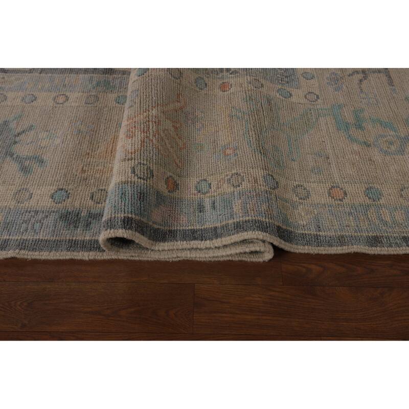 Oushak Turkish Area Rug Handmade Grey Vegetable Dye Wool Carpet - 9'6"x 11'10"