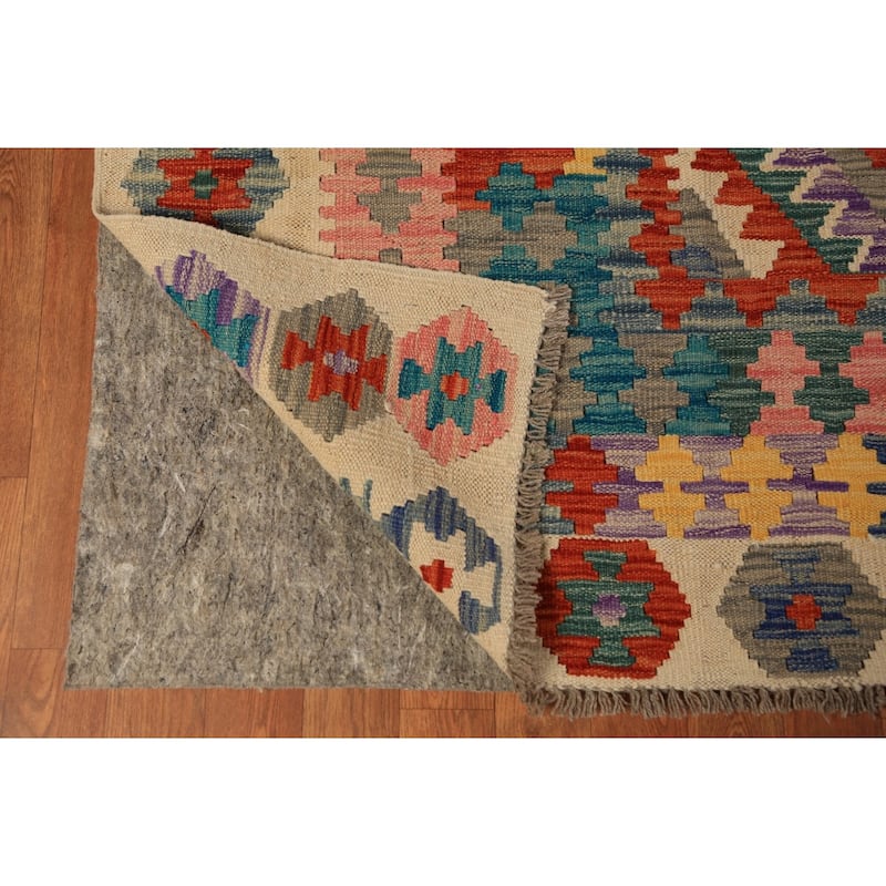 Reversible Kilim Oriental Area Rug Flatweave Wool Carpet - 8'2"x 11'5"