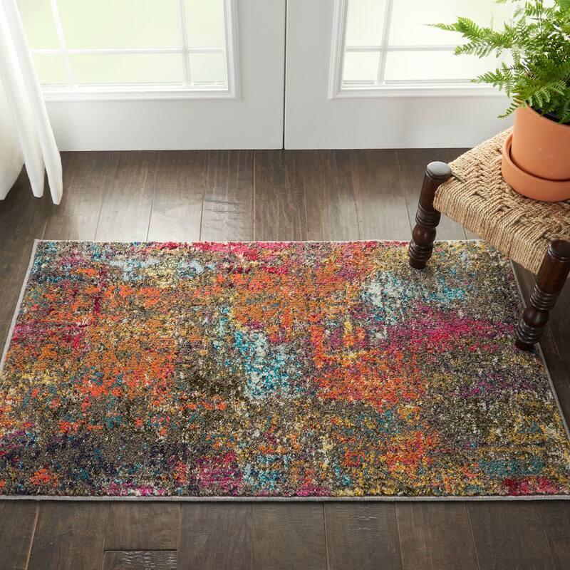 Nourison Celestial Abstract Bohemian Area Rug - 2'2" x 3'9" - Orange/Multi - Runner/Rectangle