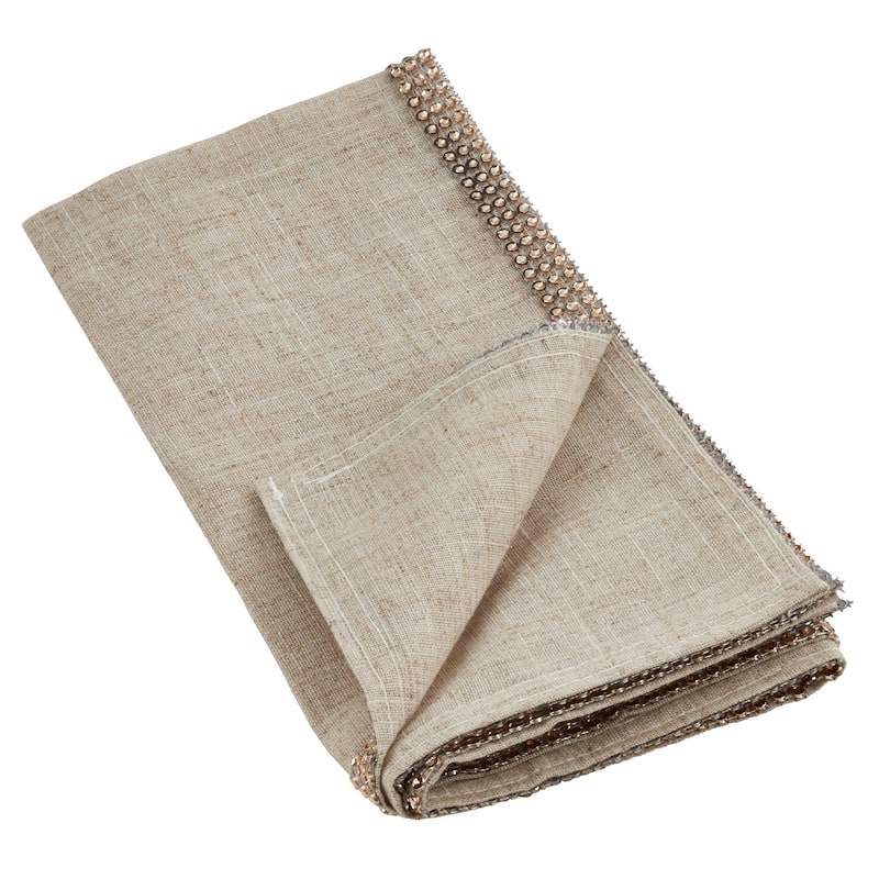 Jeweled Studded Border Napkin - Set of 4 pcs