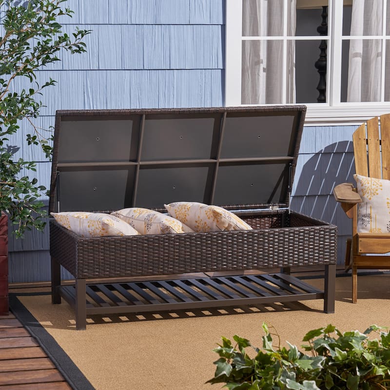 Rattan Storage Bench