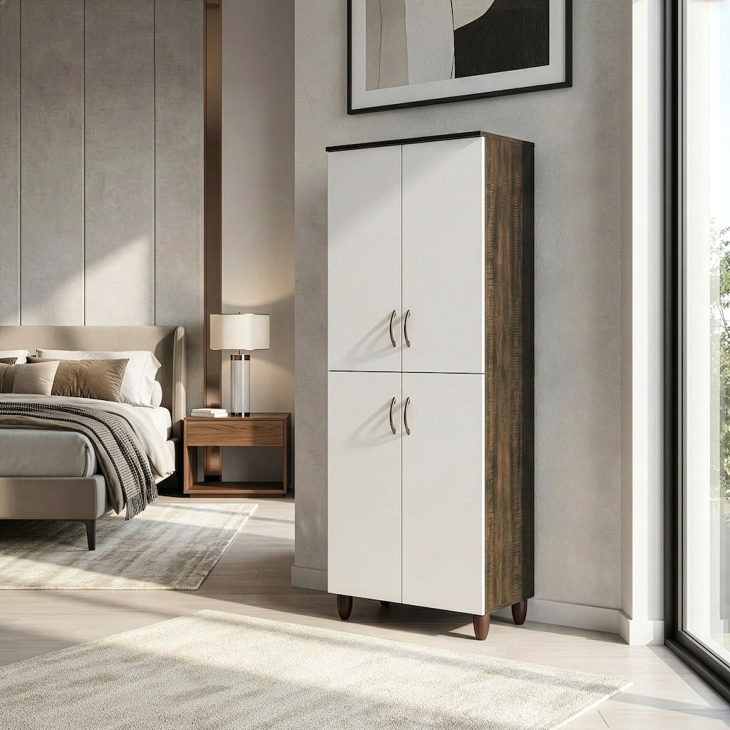 Anthea Four-door Shoe Cabinet with Four Shelves