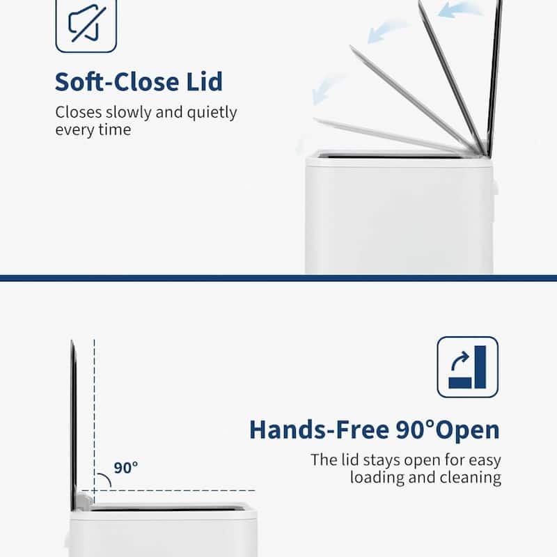 18L Soft-Close Lid Compact Stainless Steel Trash Can for Kitchen, Bathroom