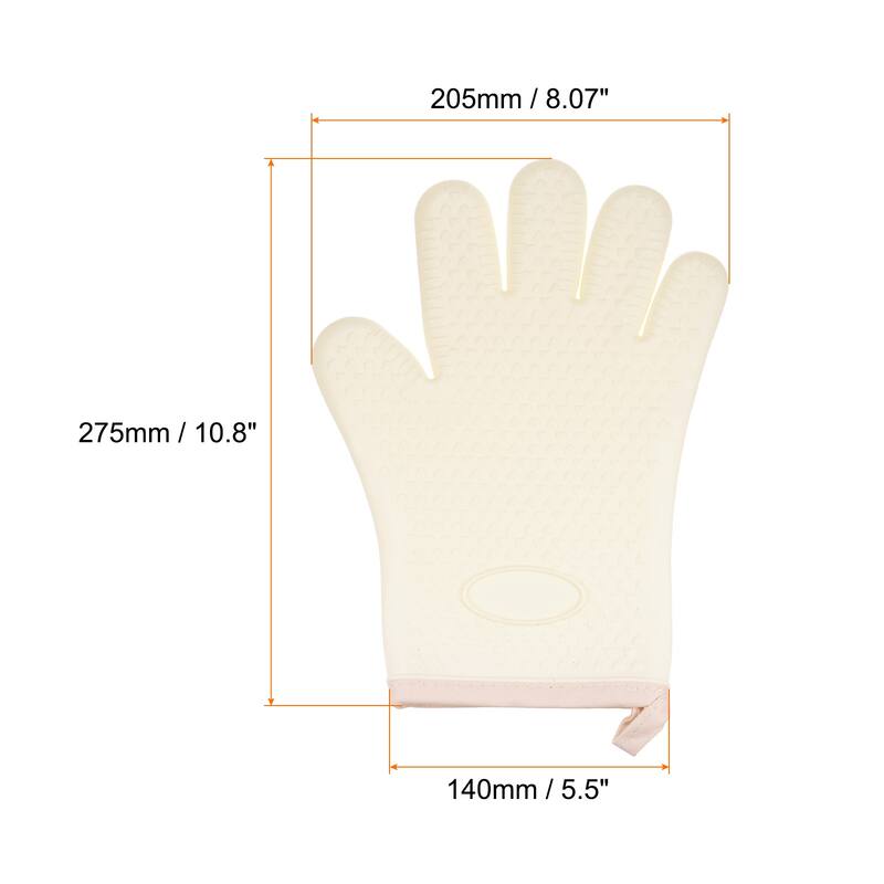 2pcs Silicone Oven Mitts Heat Resistant Rubber Oven Gloves