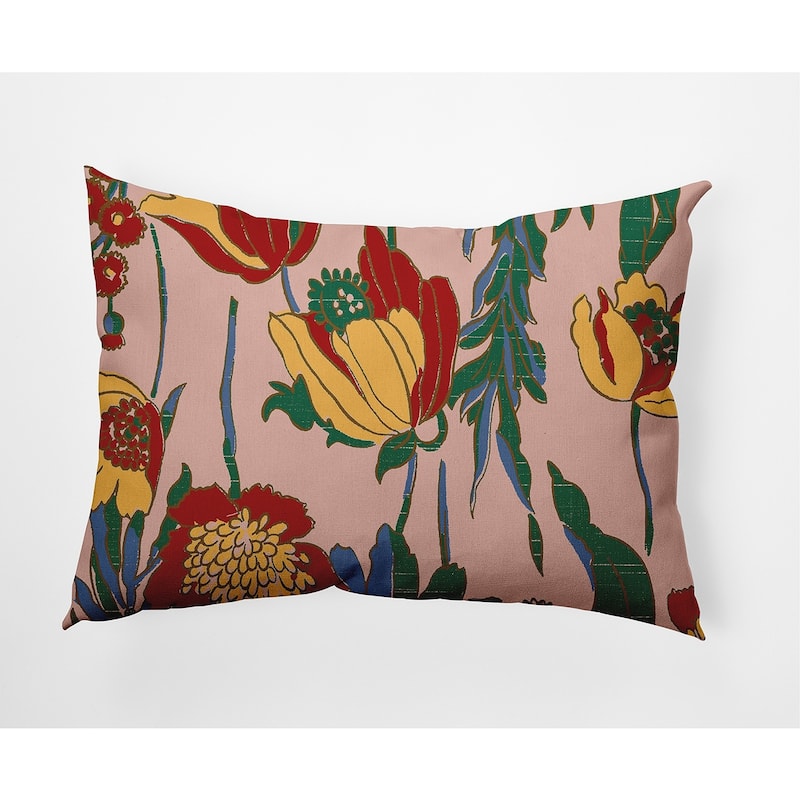 Bold Flower Garden Decorative Indoor Pillow - Egg Yolk - 14" x 20"
