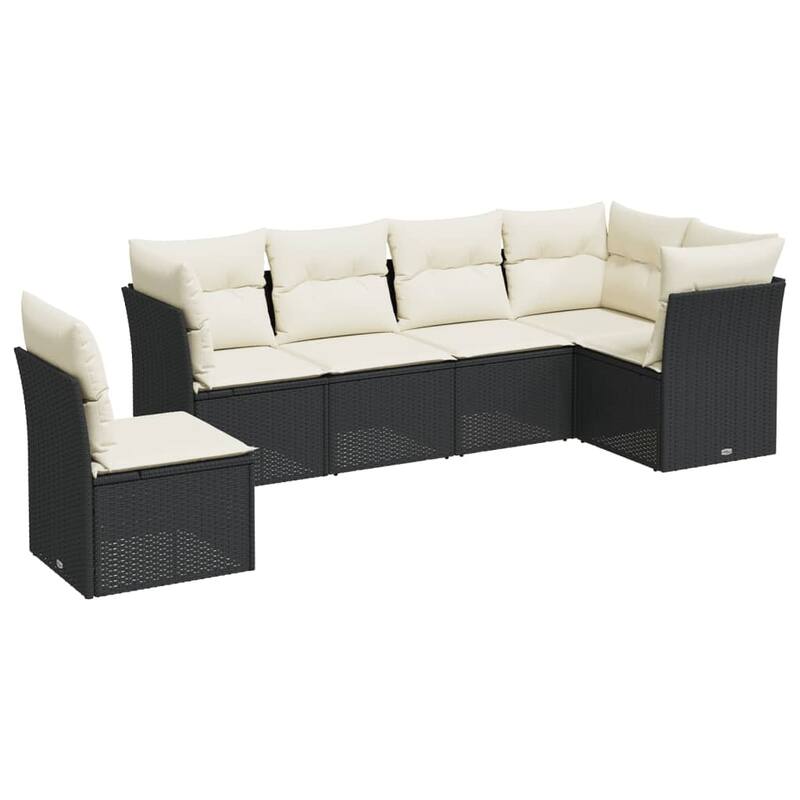 vidaXL Garden Sofa Set Black, Cream White - 24.4 x 24.4 x 27.2