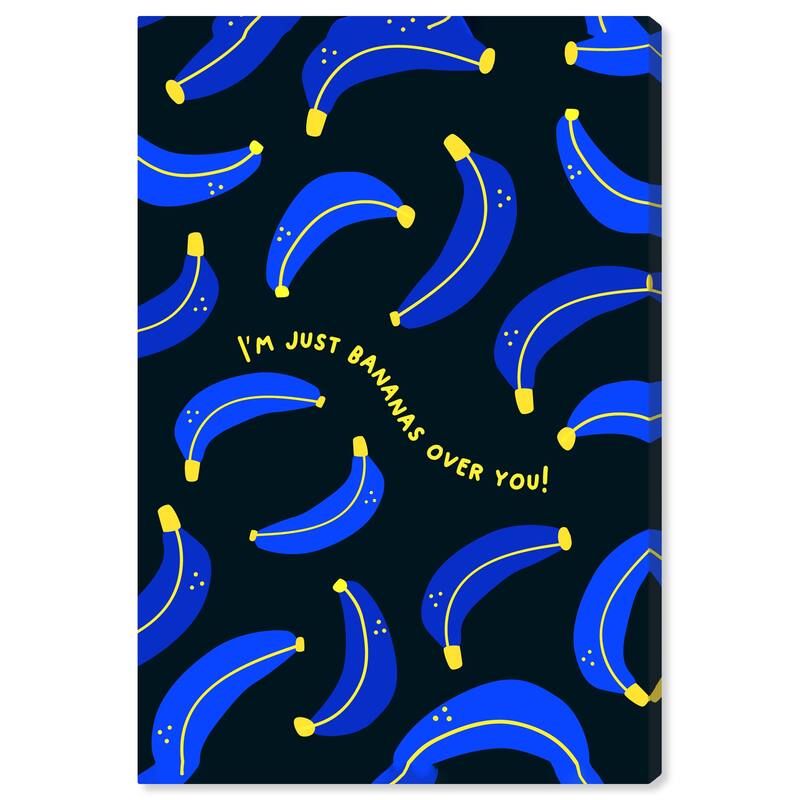 Wynwood Studio Canvas Food and Cuisine Just Bananas Over You Yellow and Cream White Tropical Wall Art Canvas Print