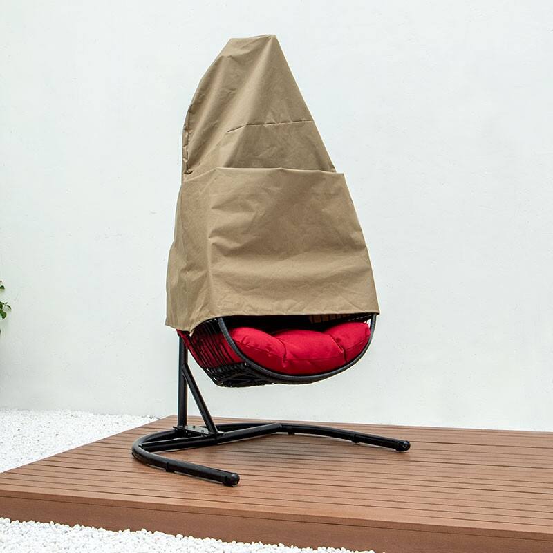Swing Egg 600D Oxford Fabric Outdoor Chair Cover with Waterproof PVC Lining - Foldable Single/2-Person Hanging Egg Swing Cover