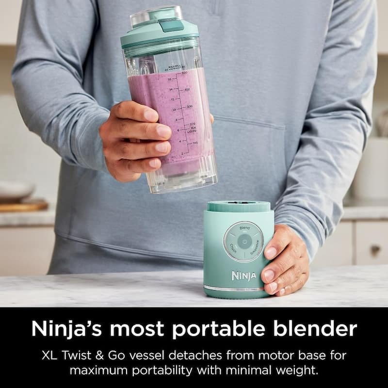 Ninja BC251MT Blast Max Cordless Blender, 22oz, Sea Glass-Certified Refurbished