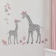 preview thumbnail 10 of 8, Lambs & Ivy Giraffe and a Half Pink/Gray 4-Piece Nursery Baby Crib Bedding Set